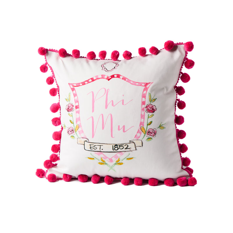 Greek Pom Pom Pillow