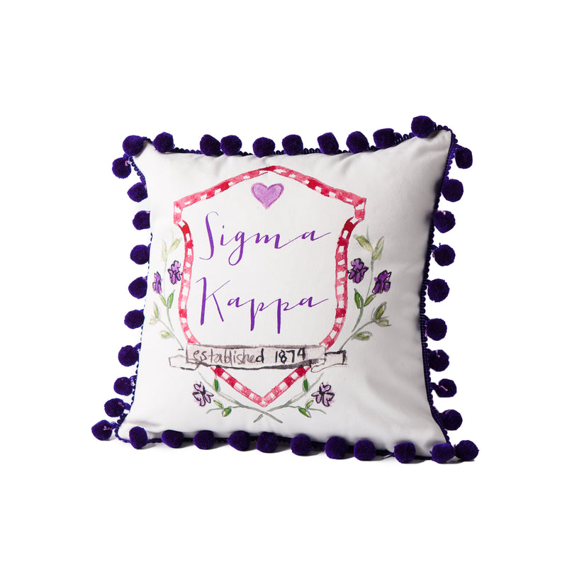 Greek Pom Pom Pillow