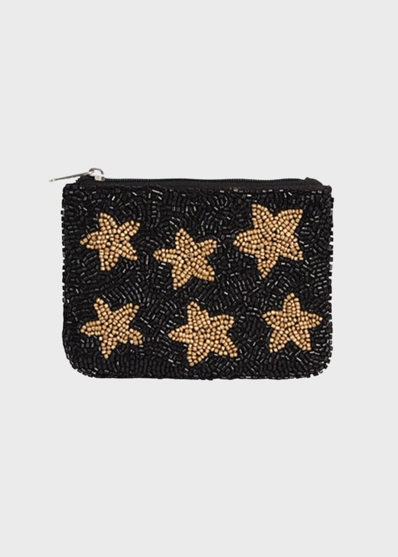 Beaded Coin Purse, Multi Gold Star