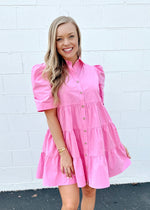 Pink Fully Button Dress